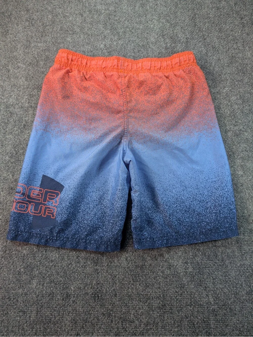 Under Armour Boys' Gradient Orange Blue Swim Trunks Size Youth Small